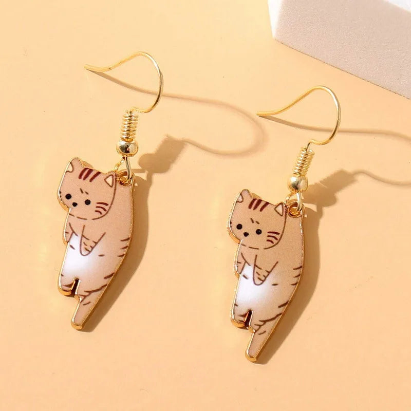 1 Pair Cute Kitten Drop Hook Earrings