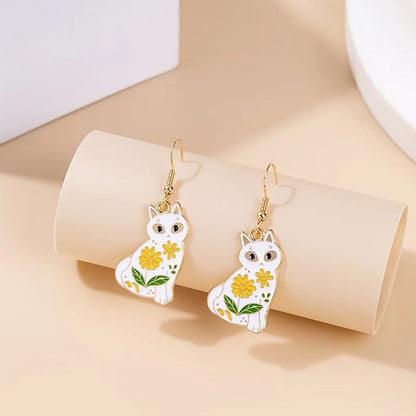 1 Pair Cute Kitten Drop Hook Earrings