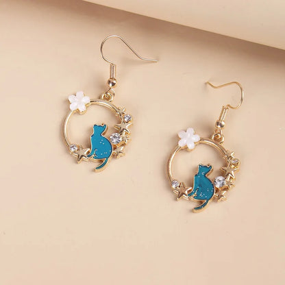 1 Pair Cute Kitten Drop Hook Earrings