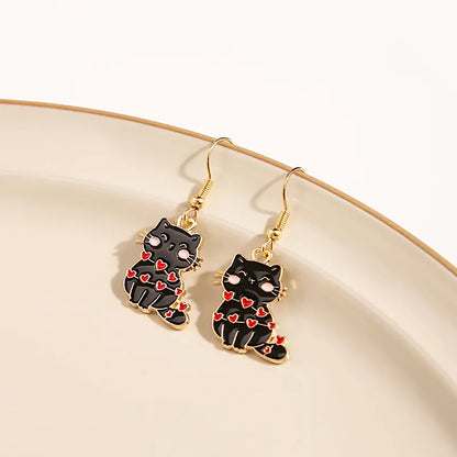 1 Pair Cute Kitten Drop Hook Earrings