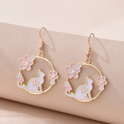 1 Pair Cute Kitten Drop Hook Earrings