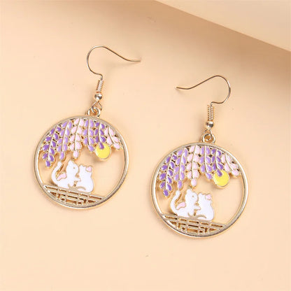1 Pair Cute Kitten Drop Hook Earrings