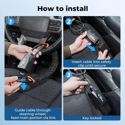 Steering Wheel Lock Seat Belt Universal Anti Theft Car Device Prevention