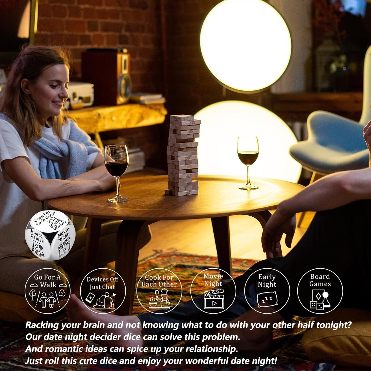 Stunfassoo Date Night Decision Dice – Stainless Steel Couple’s Gift