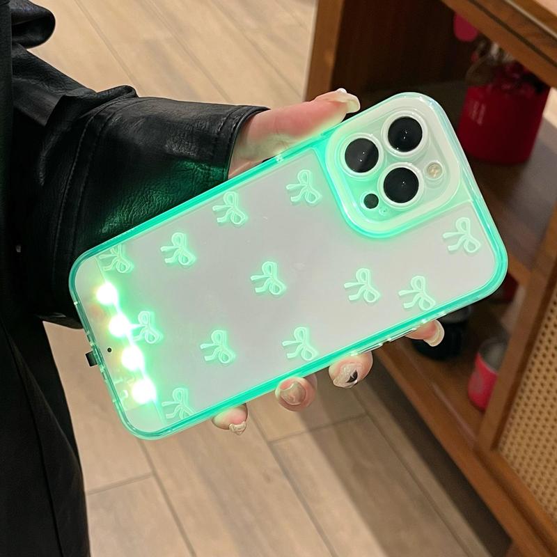 🏆️2025 NEW ARRIVAL📱 Vibrant LED Bowknot Phone Case, Compatible with iPhone 11/12/13/14/15/16/17 Pro/Pro Max
