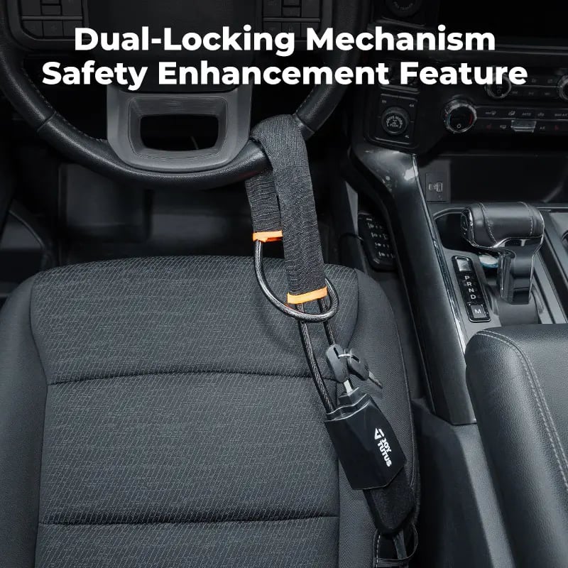 Steering Wheel Lock Seat Belt Universal Anti Theft Car Device Prevention
