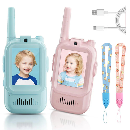 🎥2 Pack Enhanced Kids’ Video Walkie Talkies – Ready to Use, No WiFi Needed