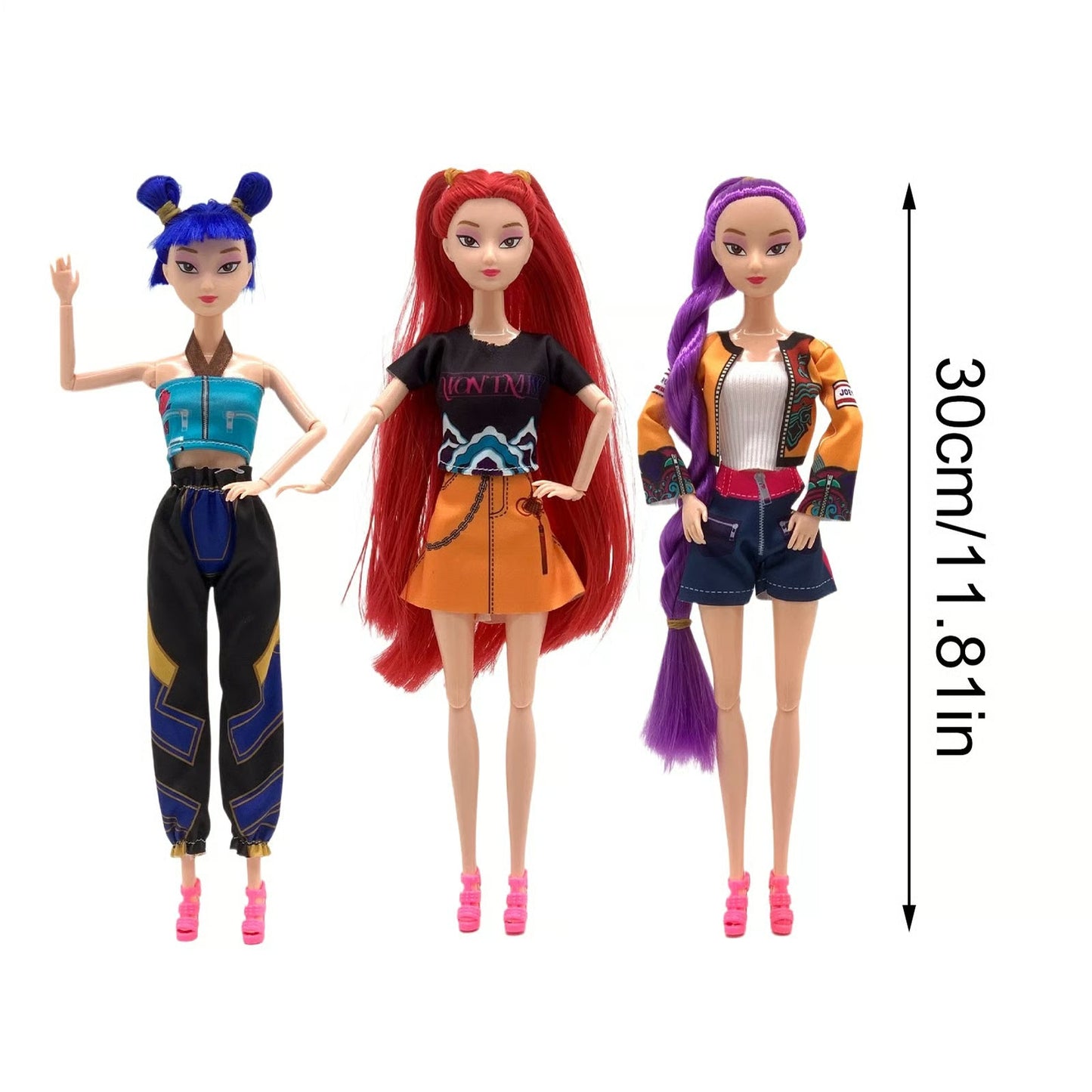 💥Cosplay Kpop Demon Hunters Dolls Moveable Joint Collectible Figure 3 Piece