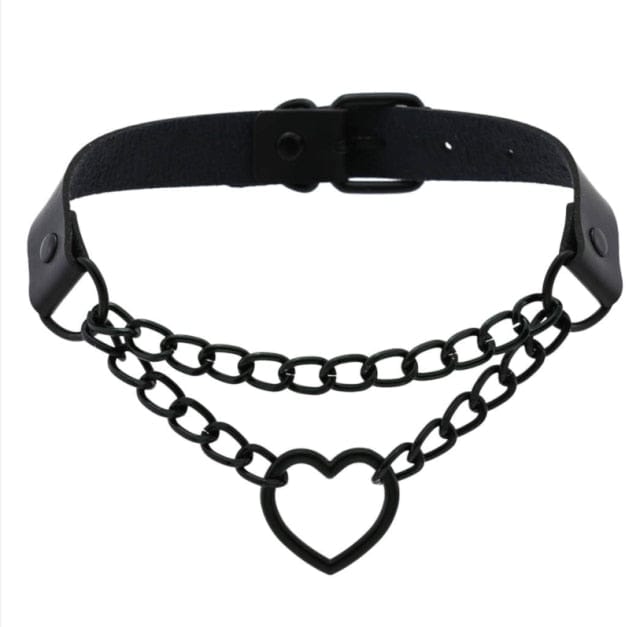 Black Heart Chain Choker