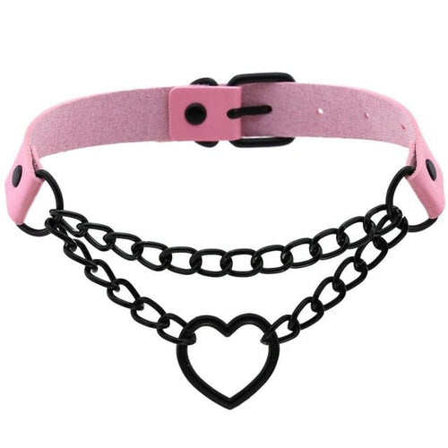 Black Heart Chain Choker