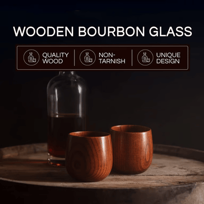 🔥2025 Hot Sale🔥Handmade and Charred Drinking Vessel -Original Wooden Bourbon Drinking Glass