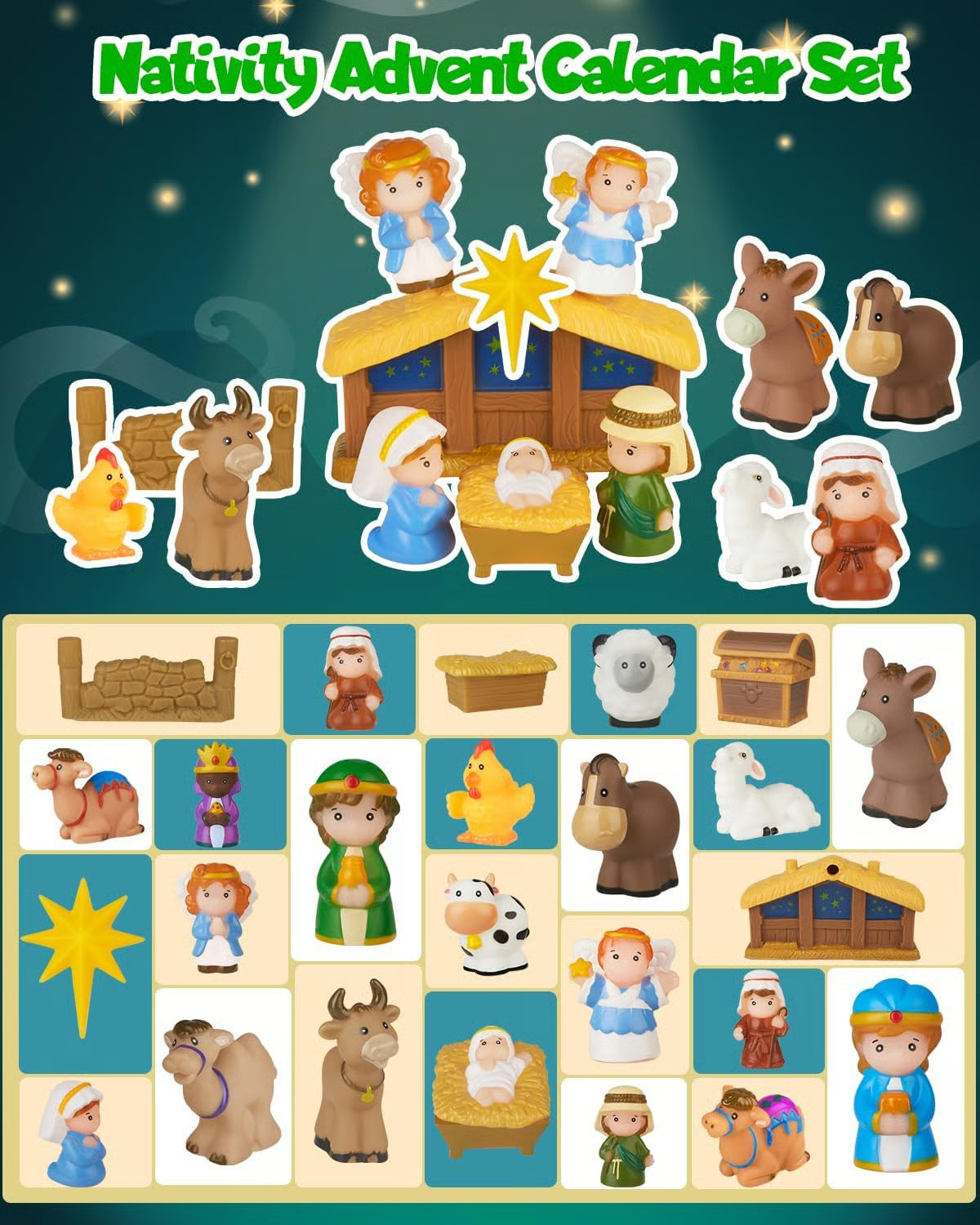 🏆#1 Bestselling - 2025 Nativity Advent Calendar (25pcs) 💯NONTOXIC & ODORLESS